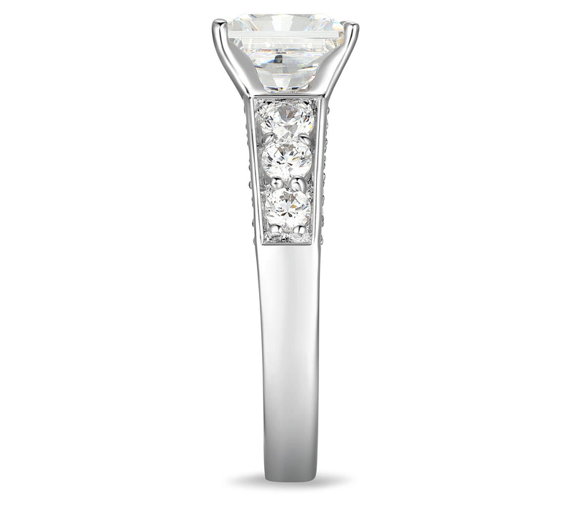 Diamonique 5.75 cttw Princess Cut Ring, Sterling Silver — View 6