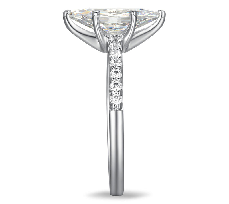 Diamonique 3.05 cttw Marquise Cut Ring, Sterling Silver — View 4