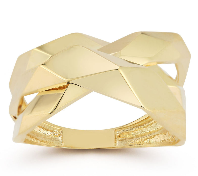 Luminosa Gold Bold Geometric Highway Ring, 14K — View 3