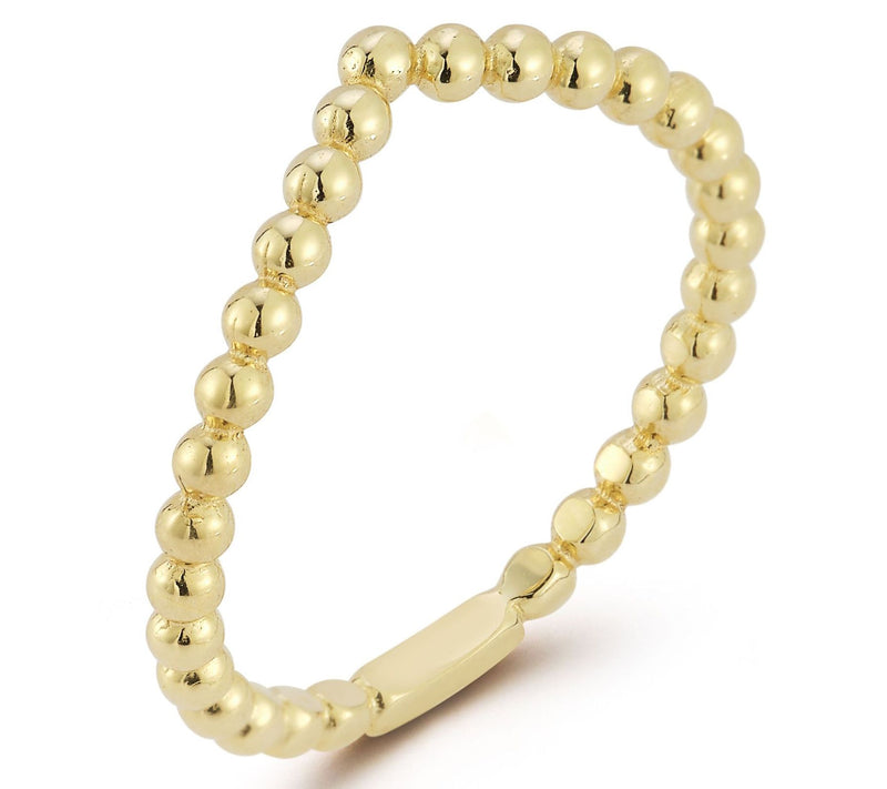 Luminosa Gold Ball V Ring, 14K — View 4