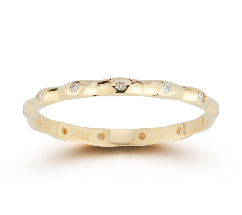 Luminosa Gold Diamond Pyramid Band Ring, 14K — Main view