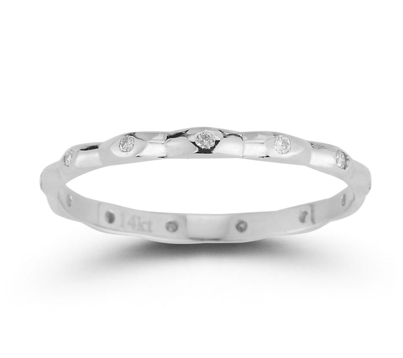 Luminosa Gold Diamond Pyramid Band Ring, 14K — View 3