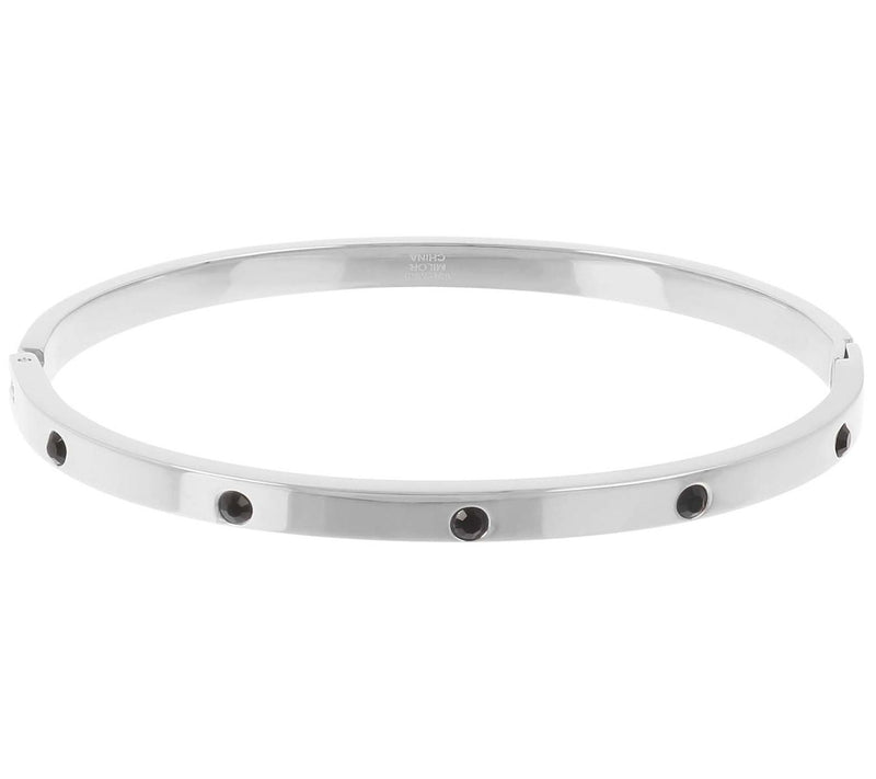 Steel By Design Black Crystal Accent Hinged Banle — View 7