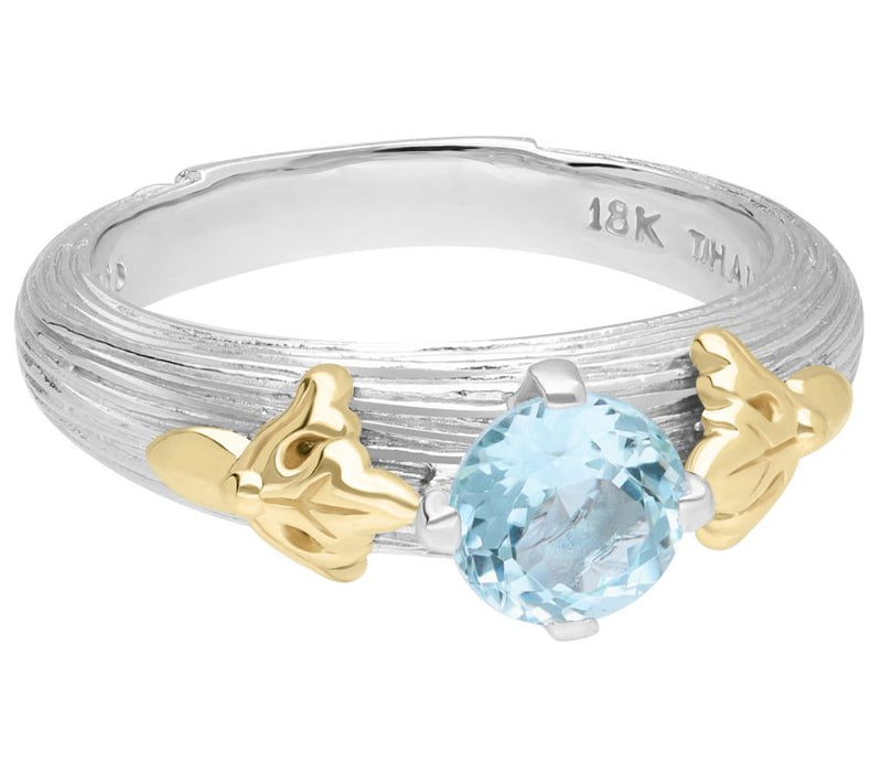 Ariva Sterling Silver & 18K Gold Gemstone Ring — Main view