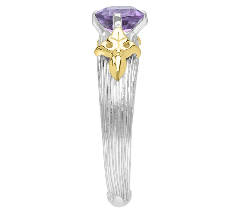 Ariva Sterling Silver & 18K Gold Round Gemstone Ring — View 9