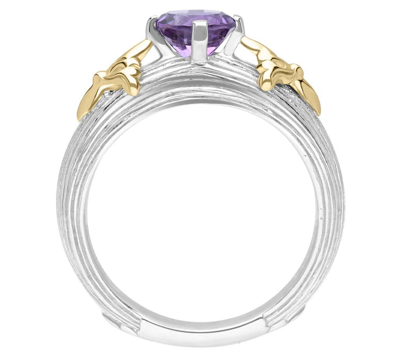 Ariva Sterling Silver & 18K Gold Round Gemstone Ring — View 8
