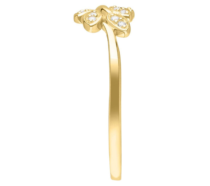 Ariva 14K Gold Diamond Laurel Ring — View 3