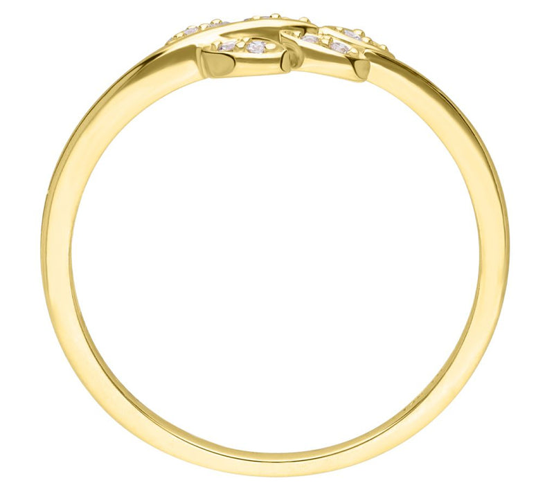 Ariva 14K Gold Diamond Laurel Ring — View 2