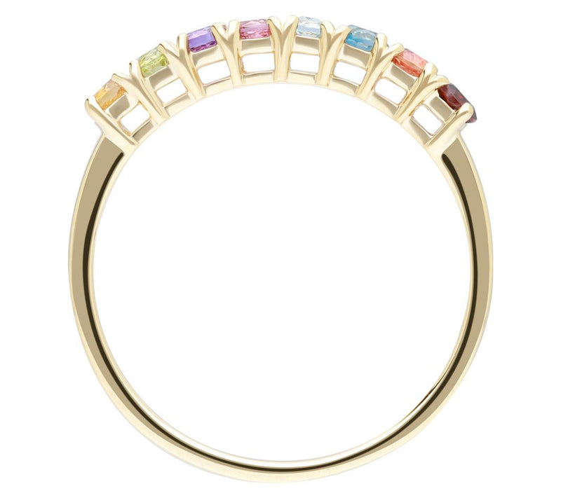 Ariva 14K Gold Rainbow Gemstome Band Ring — View 2