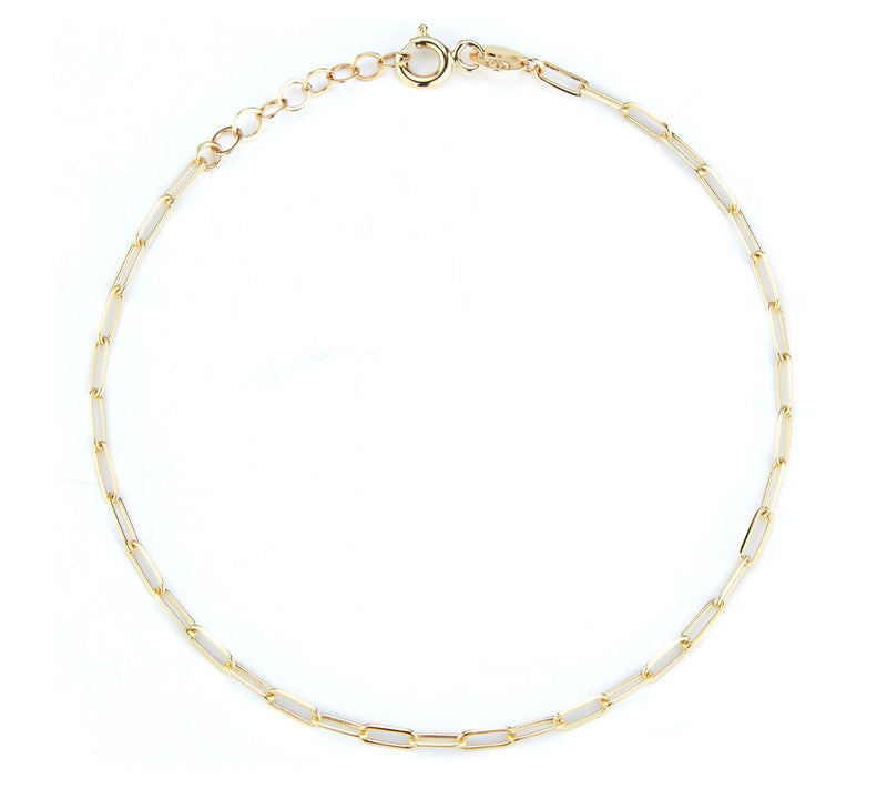 Luminosa Gold Oval Paperclip Link Chain Bracelet, 14K — View 3
