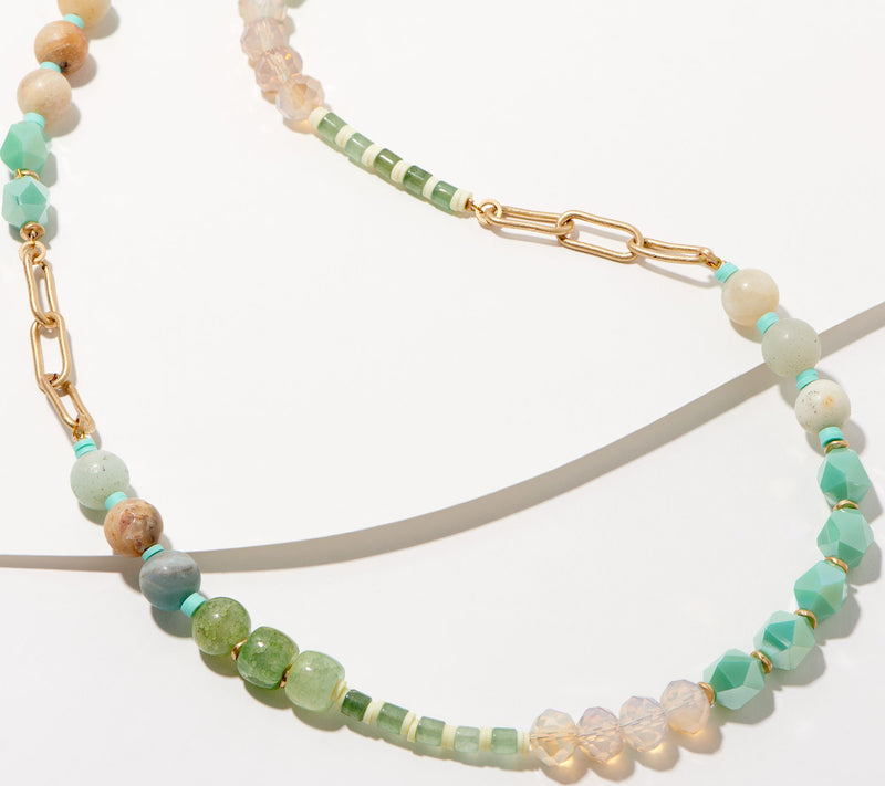 Susan Graver Bead and Chain Adjustable Necklace — View 5