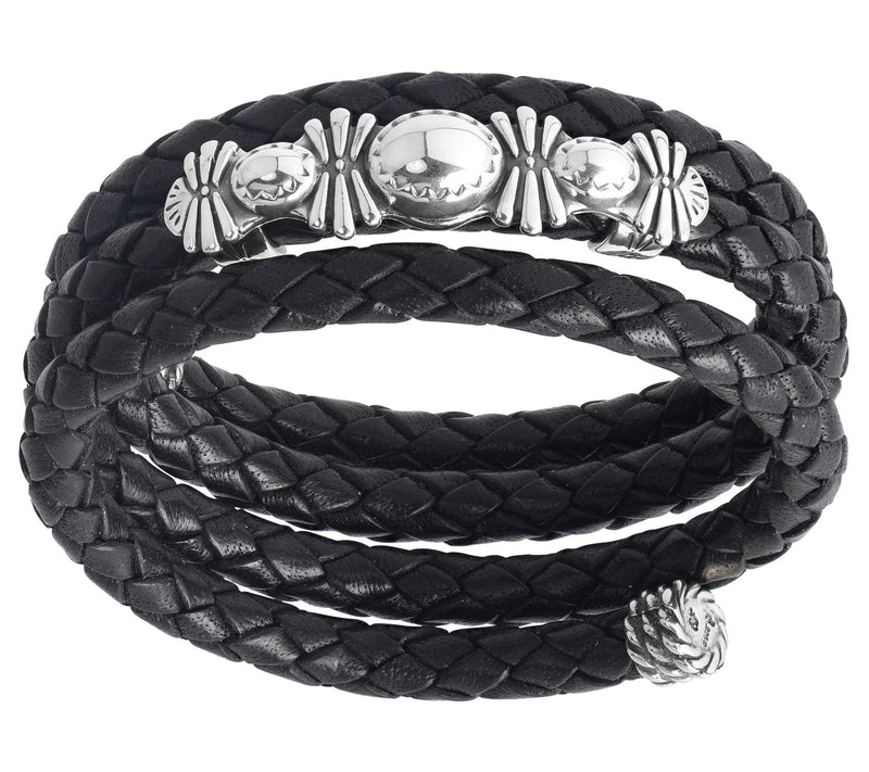 American West Sterling Classics Leather Coil Wrap Bracelet — Main view