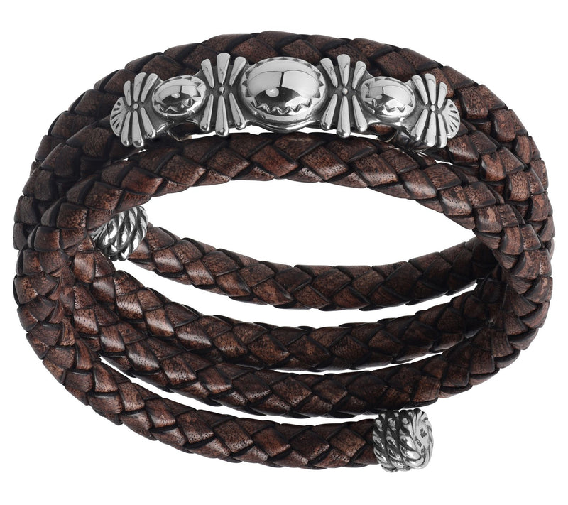 American West Sterling Classics Leather Coil Wrap Bracelet — View 7