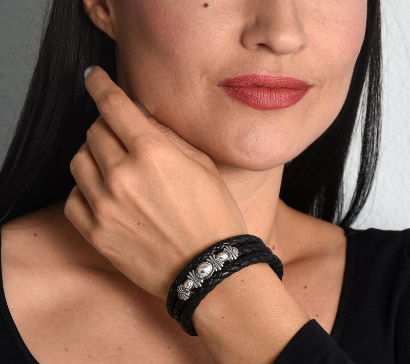 American West Sterling Classics Leather Coil Wrap Bracelet — View 12