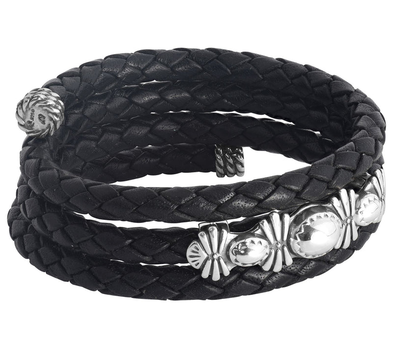 American West Sterling Classics Leather Coil Wrap Bracelet — View 8