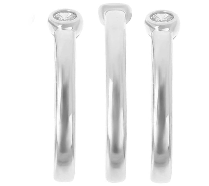 Diamonique Set of 3 Stackable Band Rings, Sterling Silver — View 8
