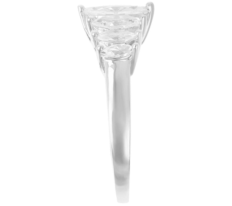 Diamonique 1.40 cttw Marquise Band Ring, Sterling Silver — View 5