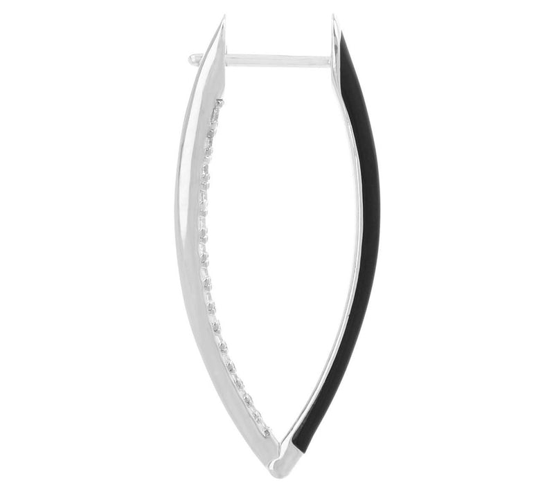 Diamonique 0.55 cttw Enamel Hoop Earrings, Sterling Silver — View 10
