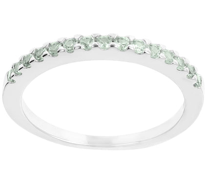 Diamonique 0.40 cttw Stackable Band Ring, Sterl ng Silver