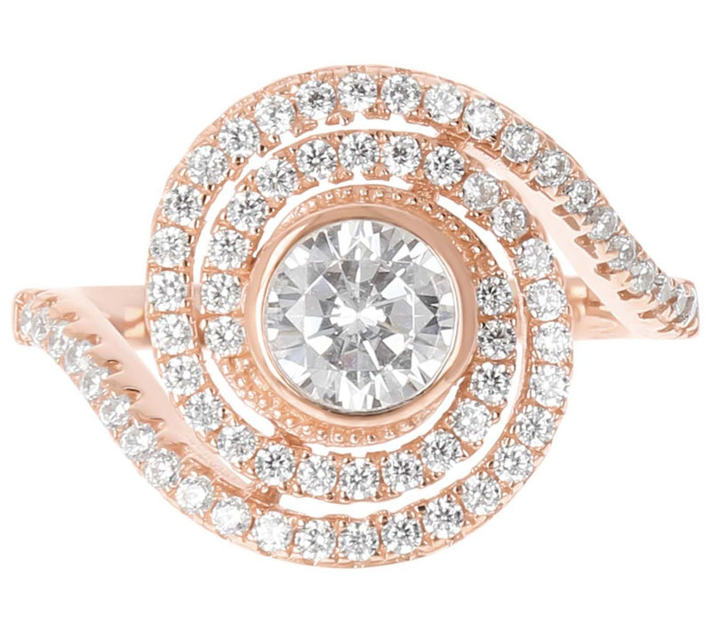 Diamonique 1.50 cttw Swirl Ring, Sterling Silver — View 3