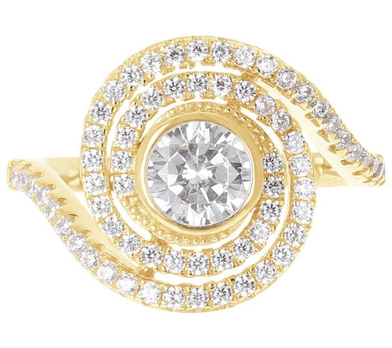 Diamonique 1.50 cttw Swirl Ring, Sterling Silver — View 7