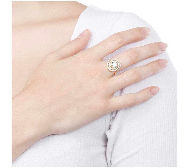 Diamonique 1.50 cttw Swirl Ring, Sterling Silver — View 10