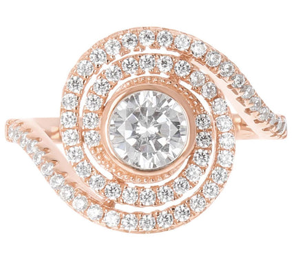 Diamonique 1.50 cttw Swirl Ring, Sterling Silver