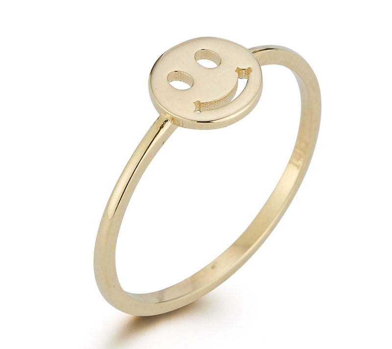 Luminosa Gold Smiley Face Ring, 14K — View 4
