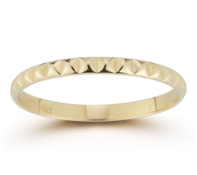 Luminosa Gold Pyramid Band Ring, 14K — View 3