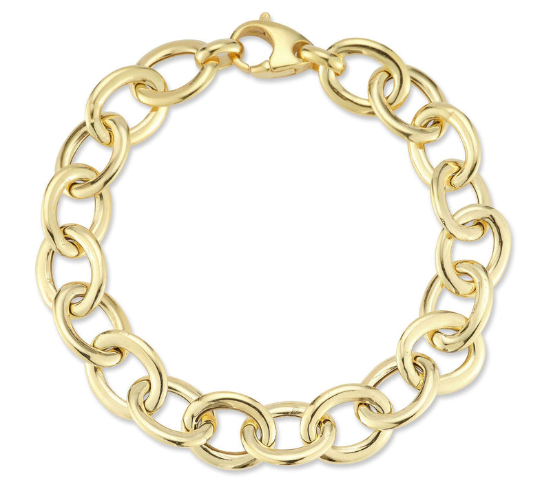 Italian Silver Rolo Link Bracelet, Sterling — View 5