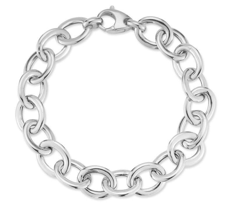 Italian Silver Rolo Link Bracelet, Sterling — Main view
