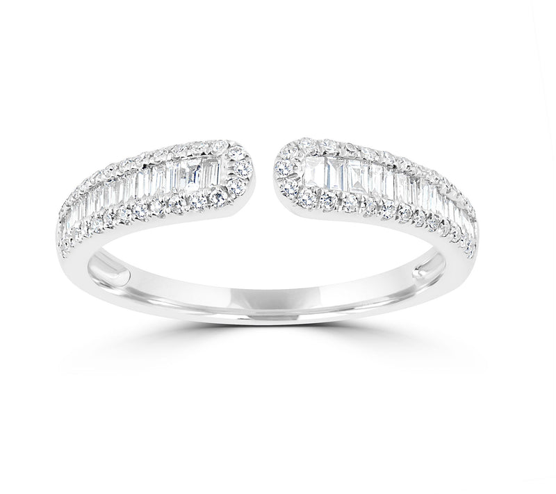 Affinity Diamonds 0.25 cttw Cuff Ring, 14K White Gold — View 3