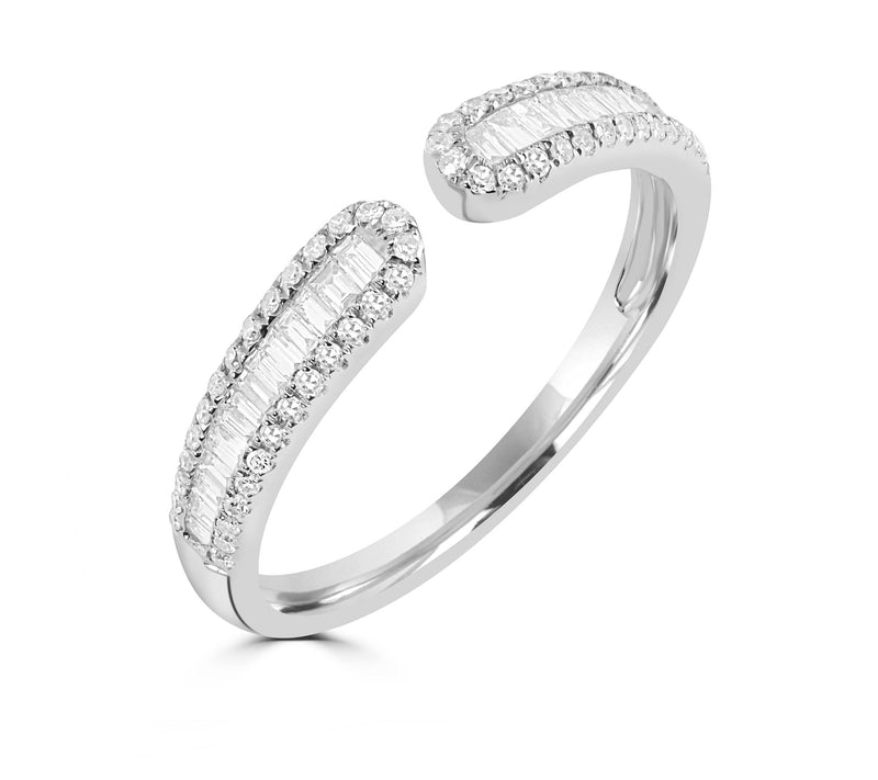 Affinity Diamonds 0.25 cttw Cuff Ring, 14K White Gold — View 4