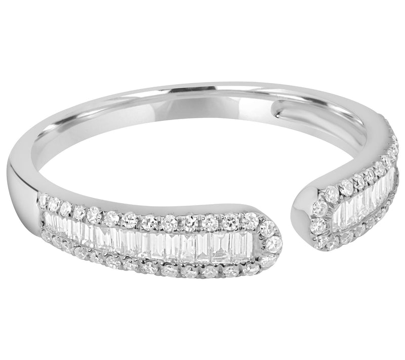 Affinity Diamonds 0.25 cttw Cuff Ring, 14K White Gold — View 5