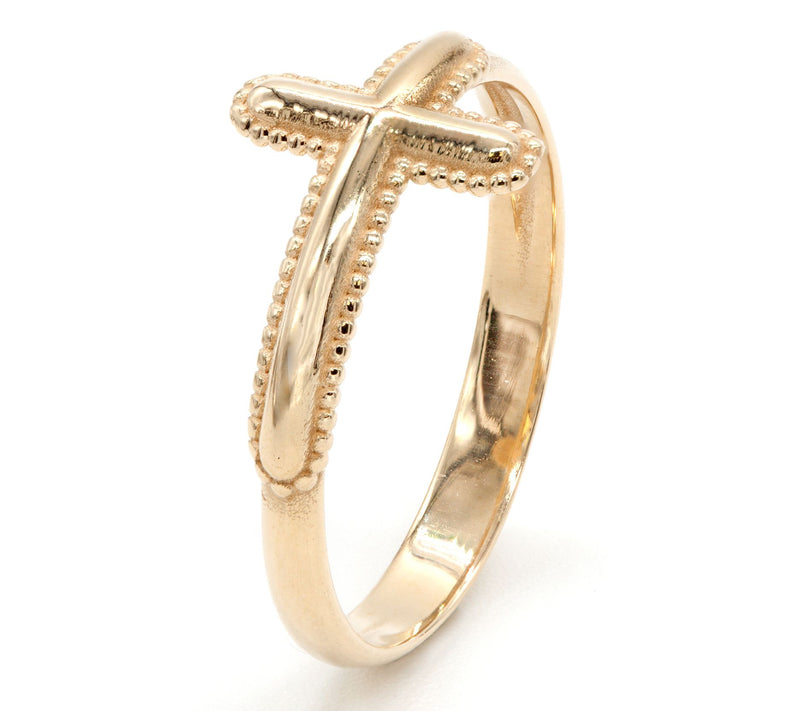 Adi Paz 14K Gold Cross Band Ring — View 2