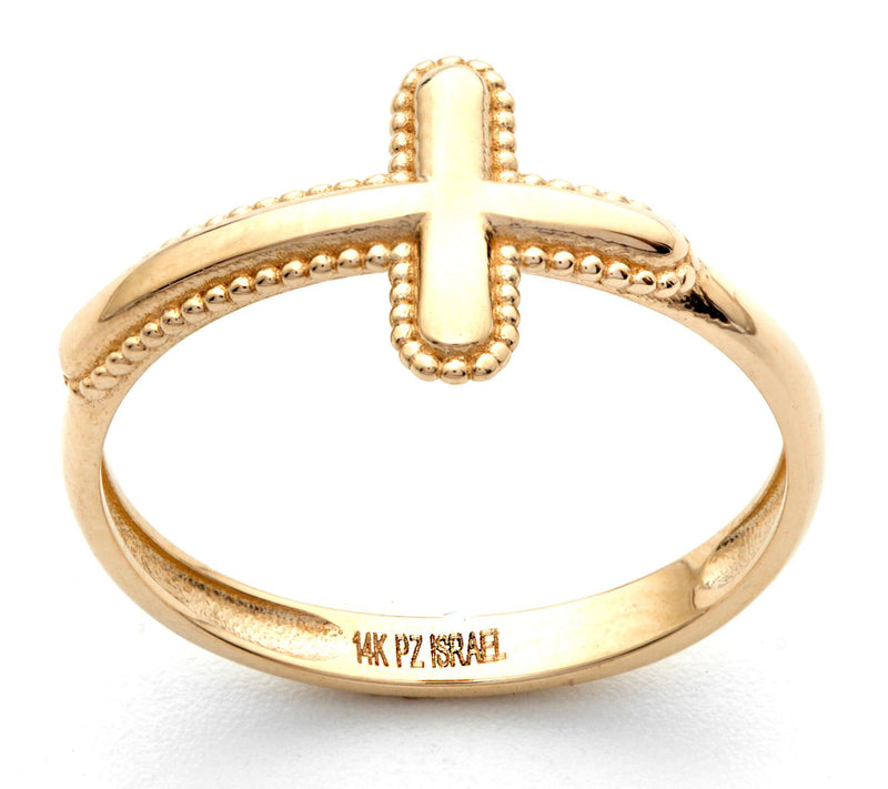 Adi Paz 14K Gold Cross Band Ring — Main view