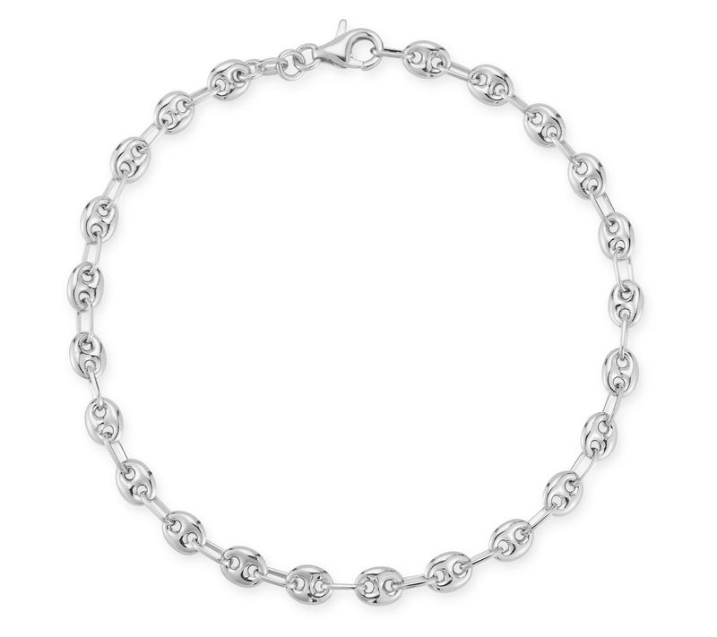 Italian Silver Puffed Mariner Link Bracelet, Sterling — Main view