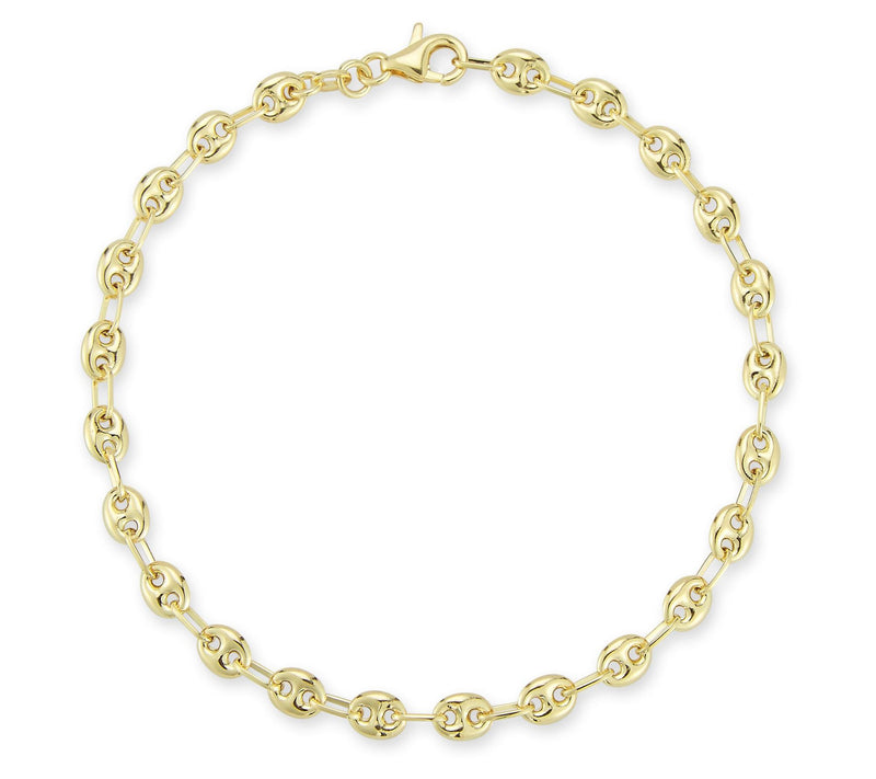 Italian Silver Puffed Mariner Link Bracelet, Sterling — View 5