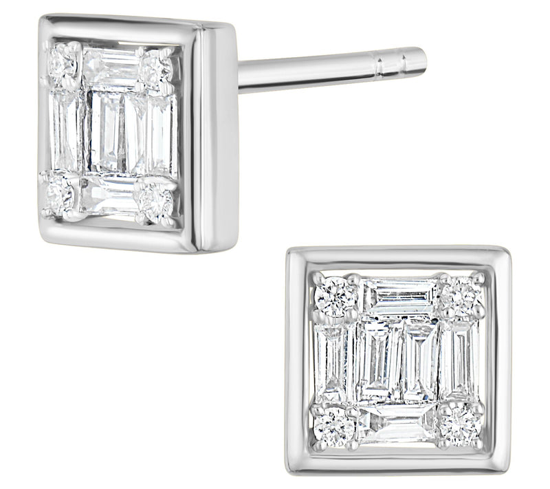 Affinity Diamonds 0.25 cttw Stud Earrings, 14k White Gold — Main view