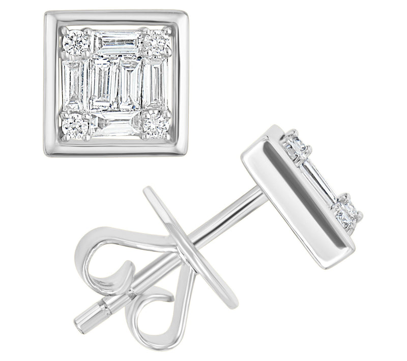 Affinity Diamonds 0.25 cttw Stud Earrings, 14k White Gold — View 4