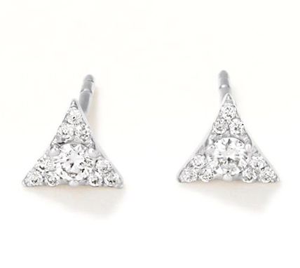 Affinity Diamonds Triangle Stud Earrings, 14K White Gold — View 4