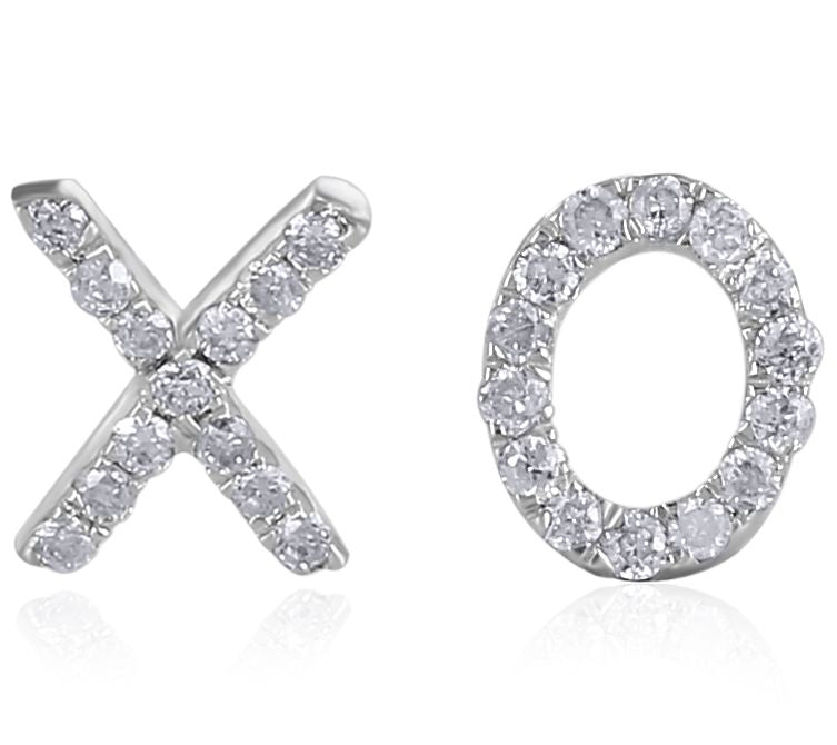 Accents by Affinity XO Stud Earrings, 14K White Gold — View 3