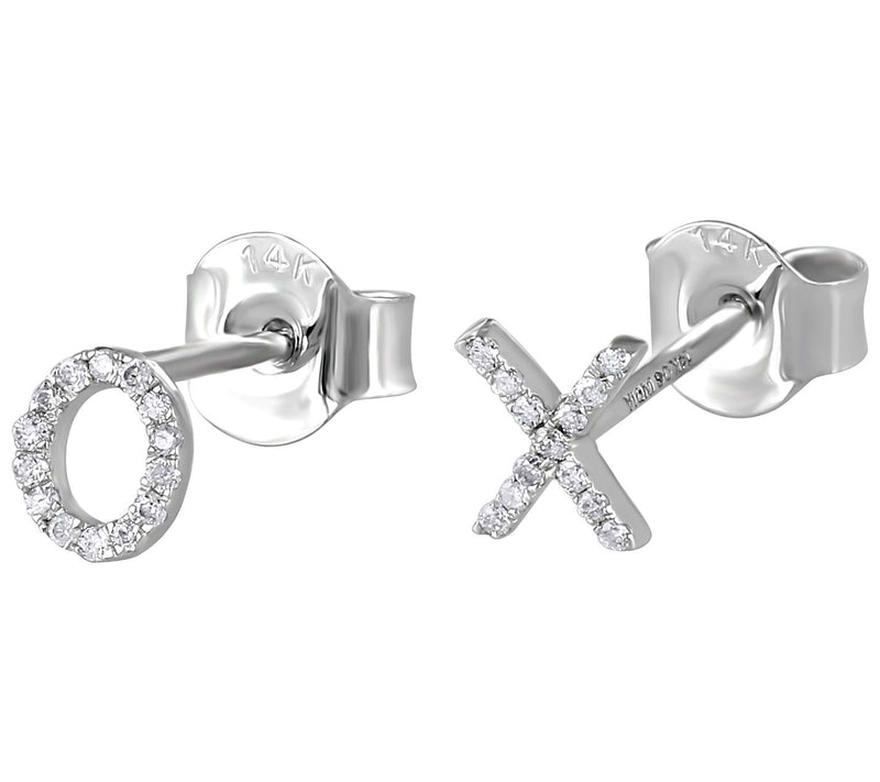 Accents by Affinity XO Stud Earrings, 14K White Gold — View 4