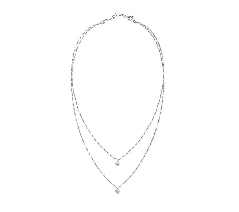 Affinity Diamonds 0.25 cttw Multi-Row Necklace, 14K White Gold — Main view