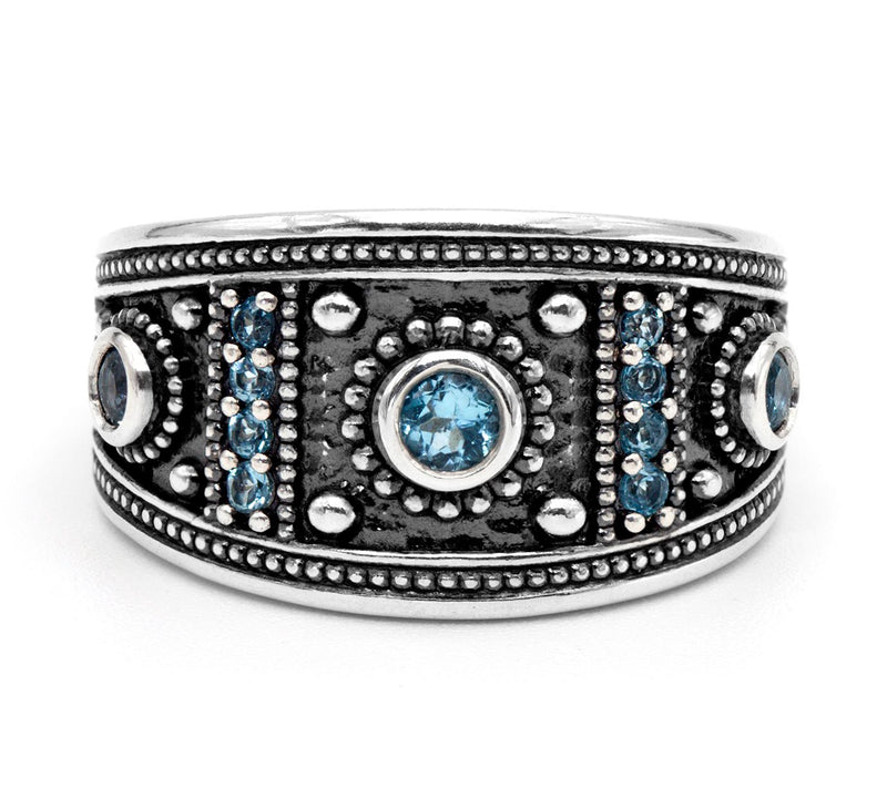 Or Paz, Sterling Silver Textured Gemstone Ring — View 6