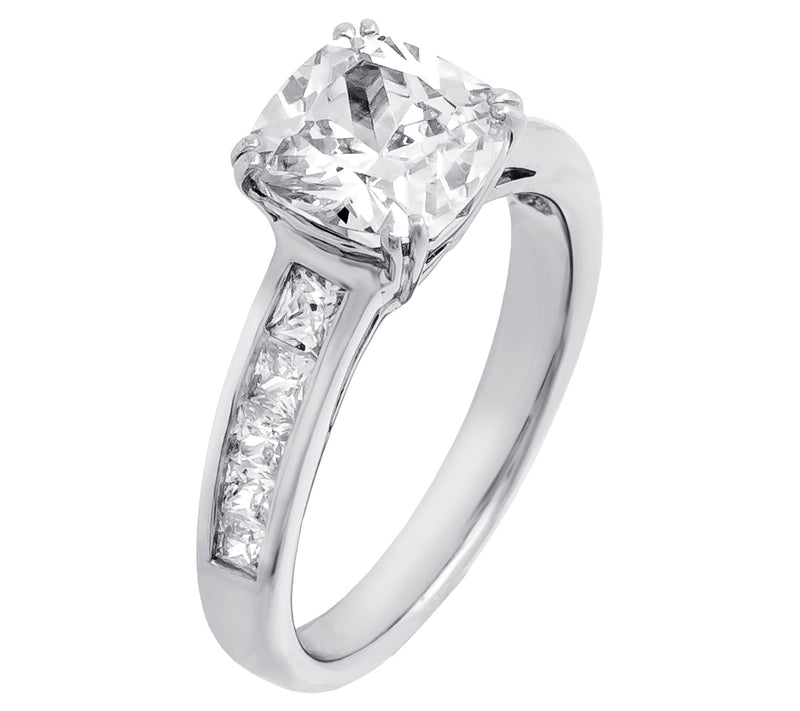 Diamonique 3.30 cttw Cushion Cut Ring, Sterling Silver — Main view