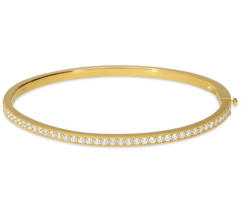 Diamonique 2.70 cttw Hinged Bangle, Sterling Silver — View 5