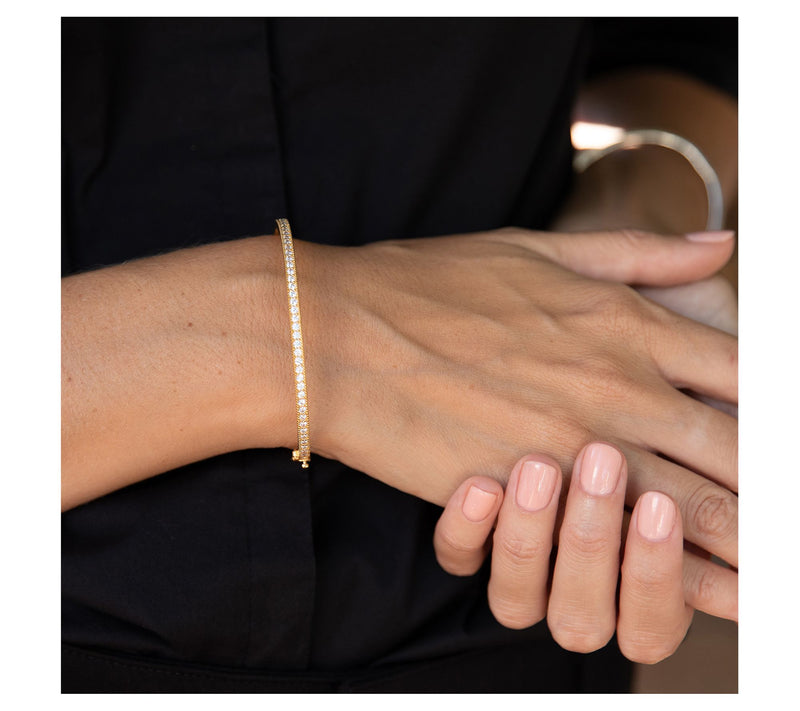 Diamonique 2.70 cttw Hinged Bangle, Sterling Silver — View 8
