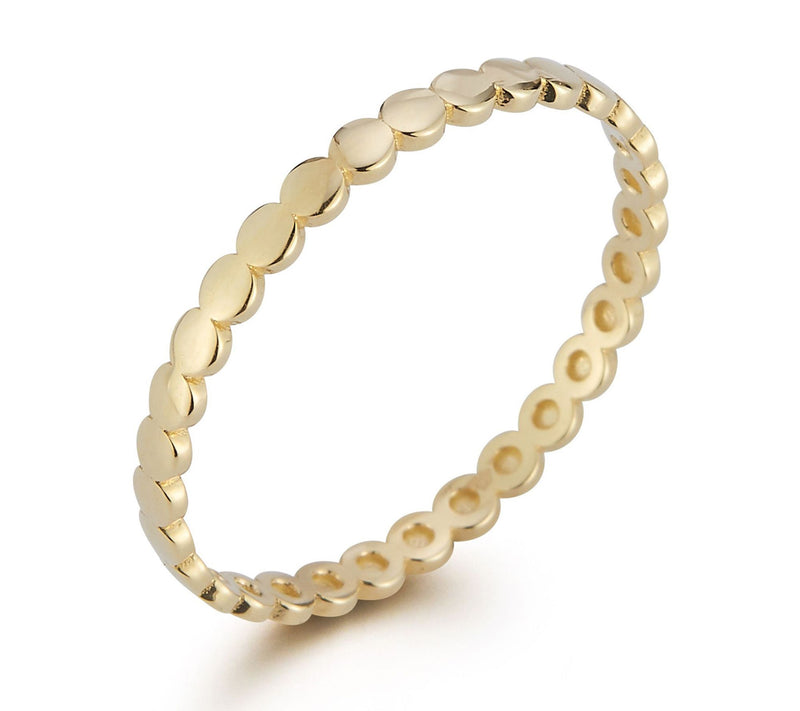 Luminosa Gold Bead Band Ring, 14K — View 8