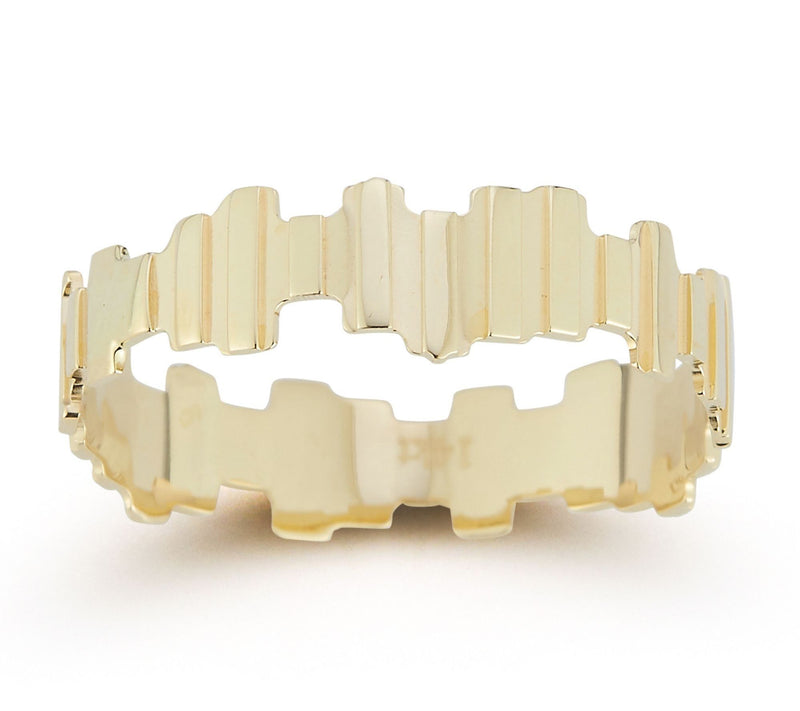 Luminosa Gold Ribbed Band Ring, 14K — Main view